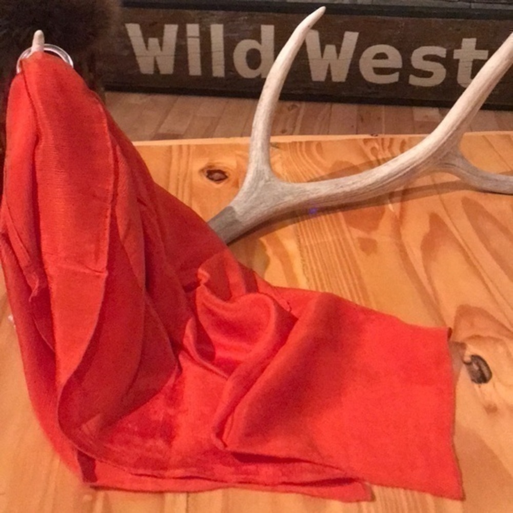 Hadson pure Silk Vintage Burnt Orange Head Scarf